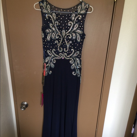 Navy blue sequin simply dresses gown dress - Picture 2 of 4